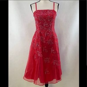 Alyce beaded spaghetti strap cocktail dress